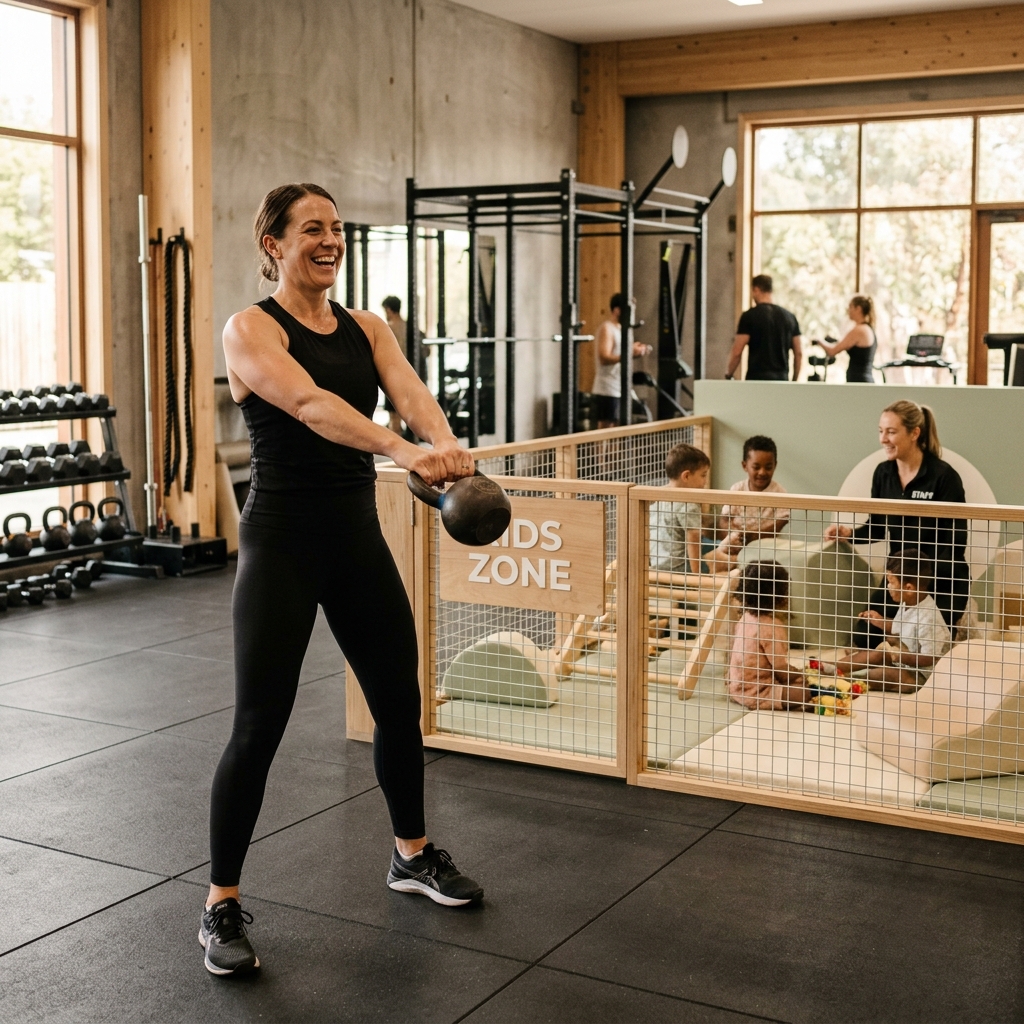 Centro de entrenamiento con Kids Zone integrada.